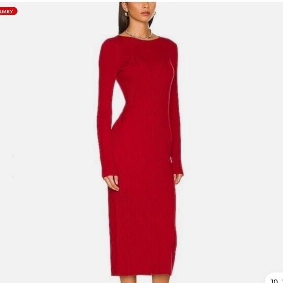 Lita by Ciara Dresses & Skirts - LITA BY CIARA BELLA Slim fit MERINO WOOL SWEATER DRESS Red